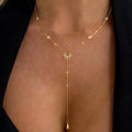 Collar con largo colgante Sol dorado