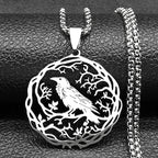 Collar con Colgante Árbol con Pájaro plata