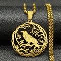 Collar con Colgante Árbol con Pájaro oro
