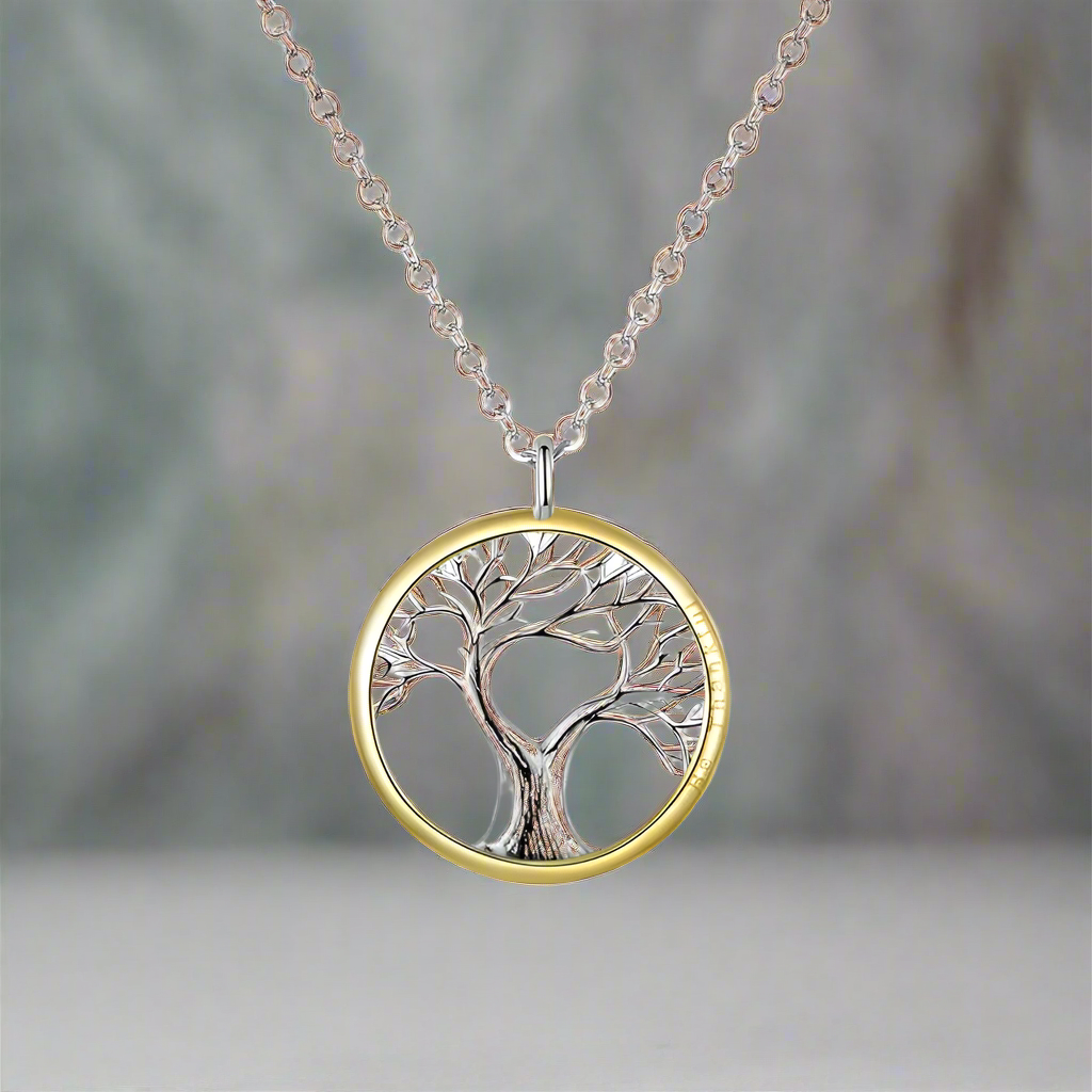 Collar con Colgante Árbol de la Vida para Mujer con Circonio