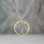 Collar con Colgante Árbol de la Vida para Mujer con Circonio