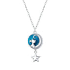 Collar con Colgante con Decoración de Luna y Gato