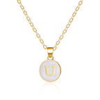 Collier avec pendentif blanc initiale - lettre