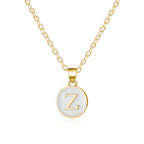 Collier avec pendentif blanc initiale - lettre