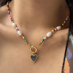 Collar con Colgante Bohemio Romántico negro