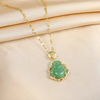 Collar con Colgante Buda verde