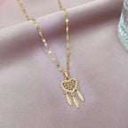 Collar con Colgante de Corazón en Cristal Atrapasueños