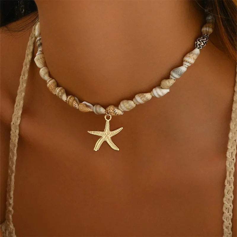 Collar con Colgante de Concha Estrella de Mar