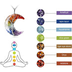 Collar con Colgante de Media Luna 7 Chakras