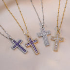 Collar con Colgante Cruz Cristiana en Circonio A