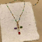 Collar con Colgante de Cruz en Circonita para Mujer