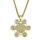 Collar con Colgante Cubo de Metatrón oro