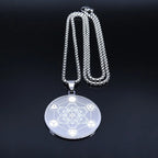 Collar con Colgante Cubo de Metatrón para Hombre o Mujer plata