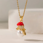 Collar con Colgante de Navidad muñeco de nieve