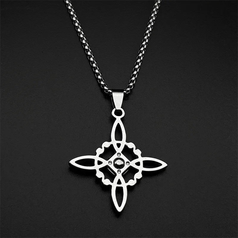 Collar con Colgante de Protección Nudo de Bruja