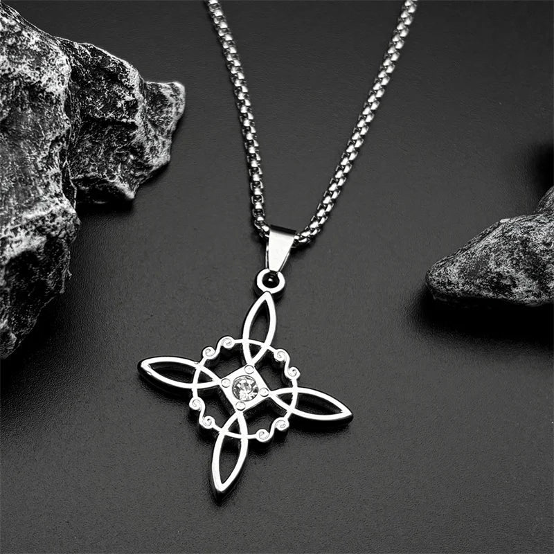 Collar con Colgante de Protección Nudo de Bruja
