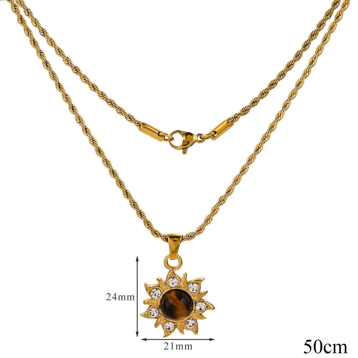 Collar con Colgante de Protección Ojo de Tigre para Mujer D