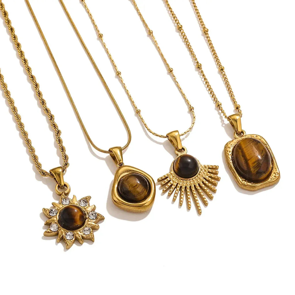 Collar con Colgante de Protección Ojo de Tigre para Mujer B
