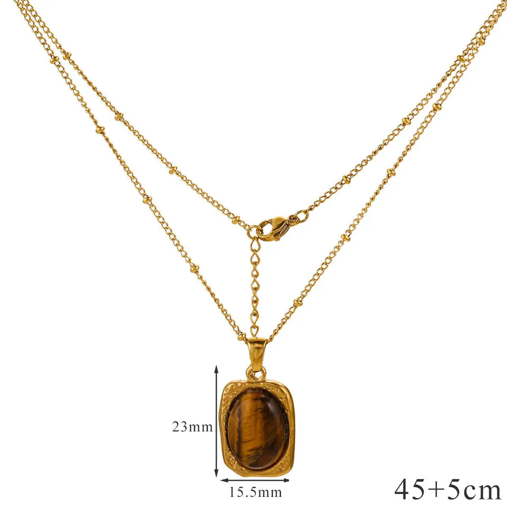 Collar con Colgante de Protección Ojo de Tigre para Mujer C
