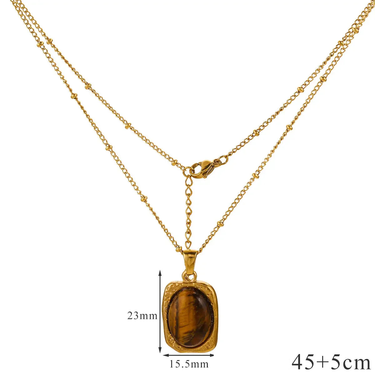 Collar con Colgante de Protección Ojo de Tigre para Mujer C