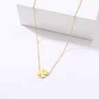 Collar con Colgante de Hoja de Trébol de la Suerte en oro