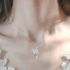 Collar con Colgante de Piedra de Luna y Estrellas 1