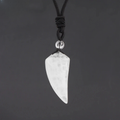 Collar con Colgante de Piedra Natural Diente de Tiburón Cristal blanco