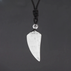 Collar con Colgante de Piedra Natural Diente de Tiburón Cristal blanco