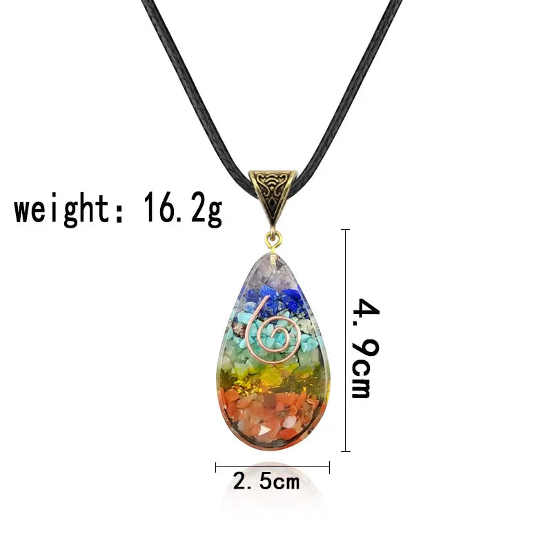Collar con Colgante de Piedras 7 Chakras
