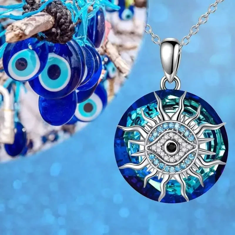 Collar con Colgante de Circonio para Protección Contra el Mal de Ojo