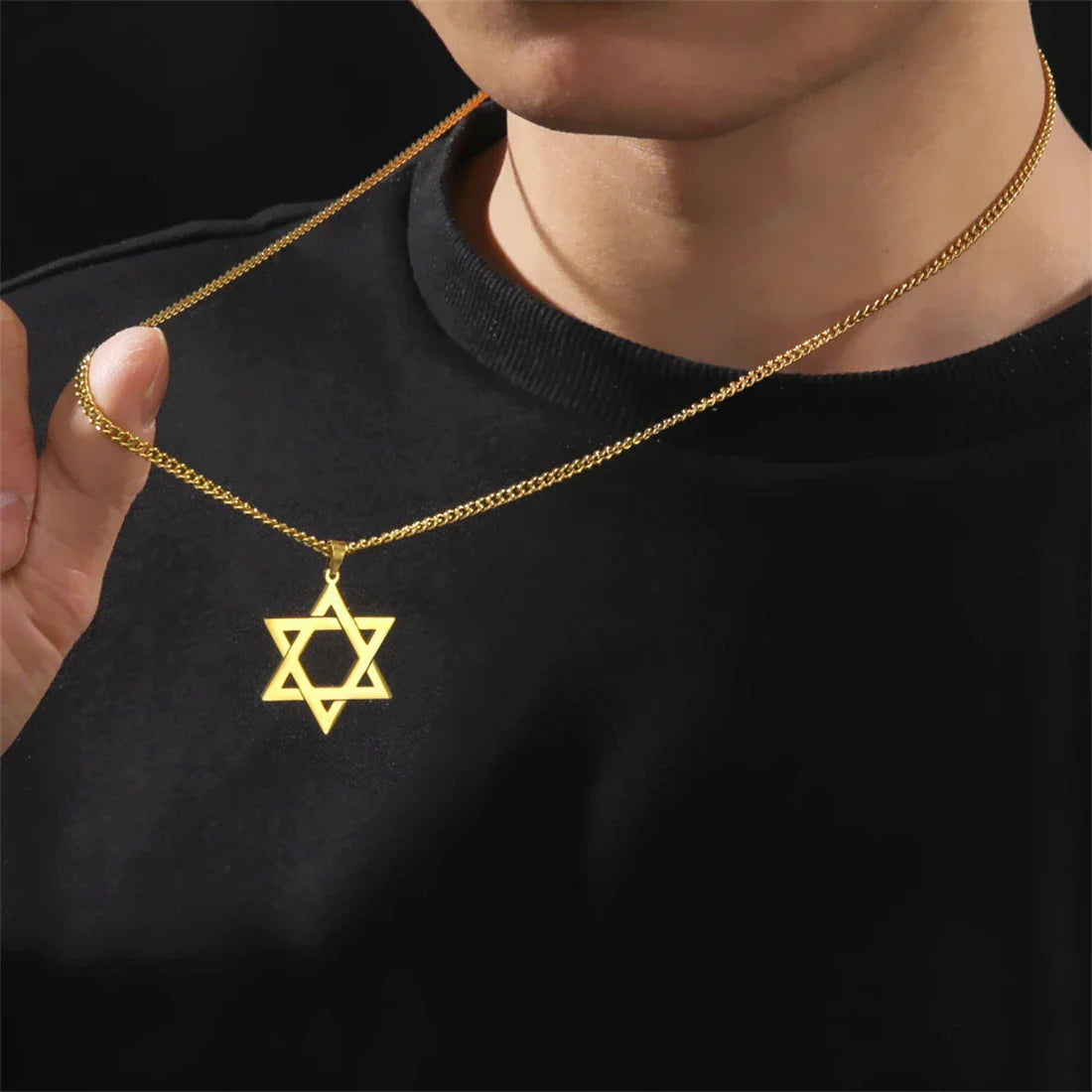 Collar con Colgante Estrella de David oro