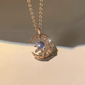 Collar con Colgante de Estrella en Piedra de Luna y Circonio para Mujer oro