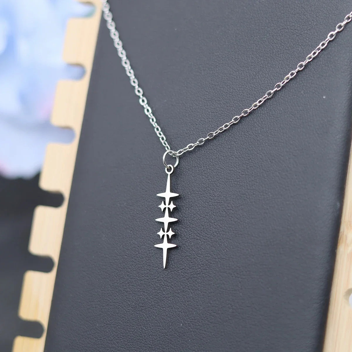 Collar con Colgante Estrella para Hombre plata
