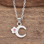 Collier avec pendentif fleur et initiale - lettre