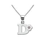 Collier avec pendentif fleur et initiale - lettre