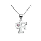 Collier avec pendentif fleur et initiale - lettre