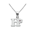 Collier avec pendentif fleur et initiale - lettre