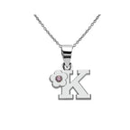 Collier avec pendentif fleur et initiale - lettre