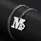 Collier avec pendentif fleur et initiale - lettre