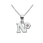 Collier avec pendentif fleur et initiale - lettre