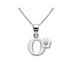 Collier avec pendentif fleur et initiale - lettre