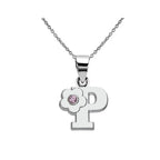 Collier avec pendentif fleur et initiale - lettre
