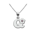 Collier avec pendentif fleur et initiale - lettre