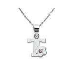 Collier avec pendentif fleur et initiale - lettre