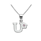 Collier avec pendentif fleur et initiale - lettre