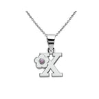Collier avec pendentif fleur et initiale - lettre