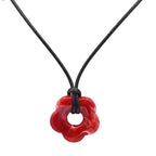 Collar con Colgante de Flor Estilo Romántico rojo