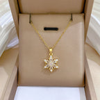 Collar con Colgante de Copo de Nieve de Cristal