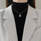 Collar con Colgante de Copo de Nieve de Cristal