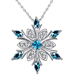 Collar con Colgante Copo de Nieve en Circonio azul